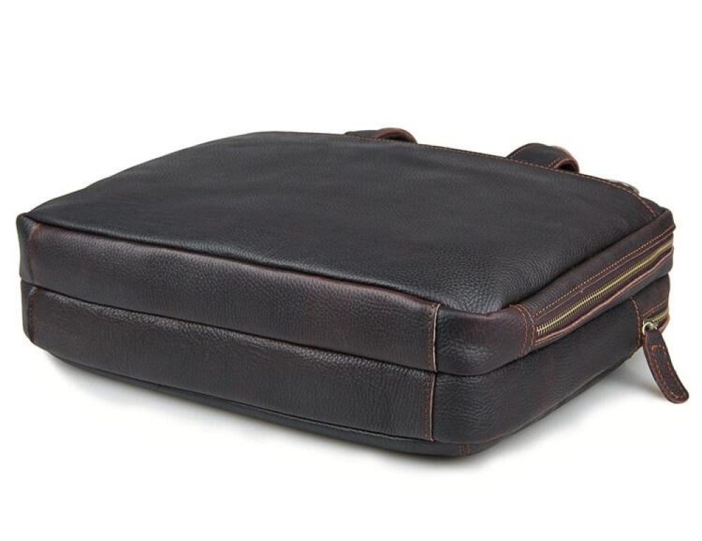 Стильная деловая мужская кожаная сумка для ноутбука и документов Tiding Bag 7092Q - Фото № 7