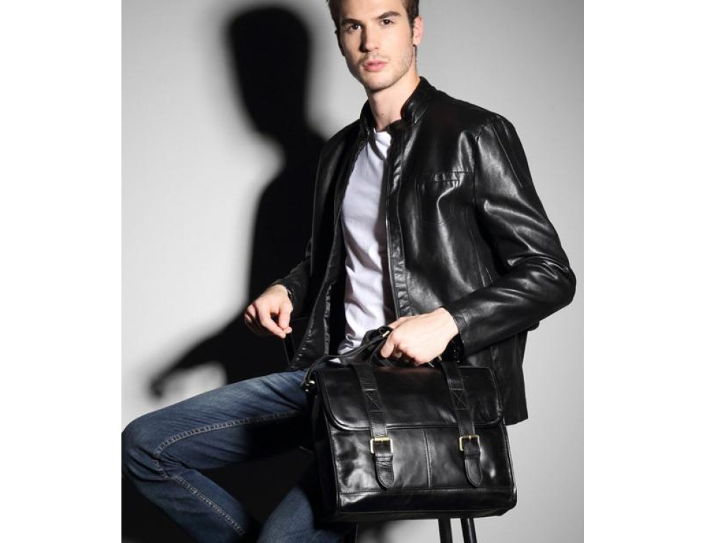 Чоловічий шкіряний портфель TIDING BAG 7101A - Фотографія № 2