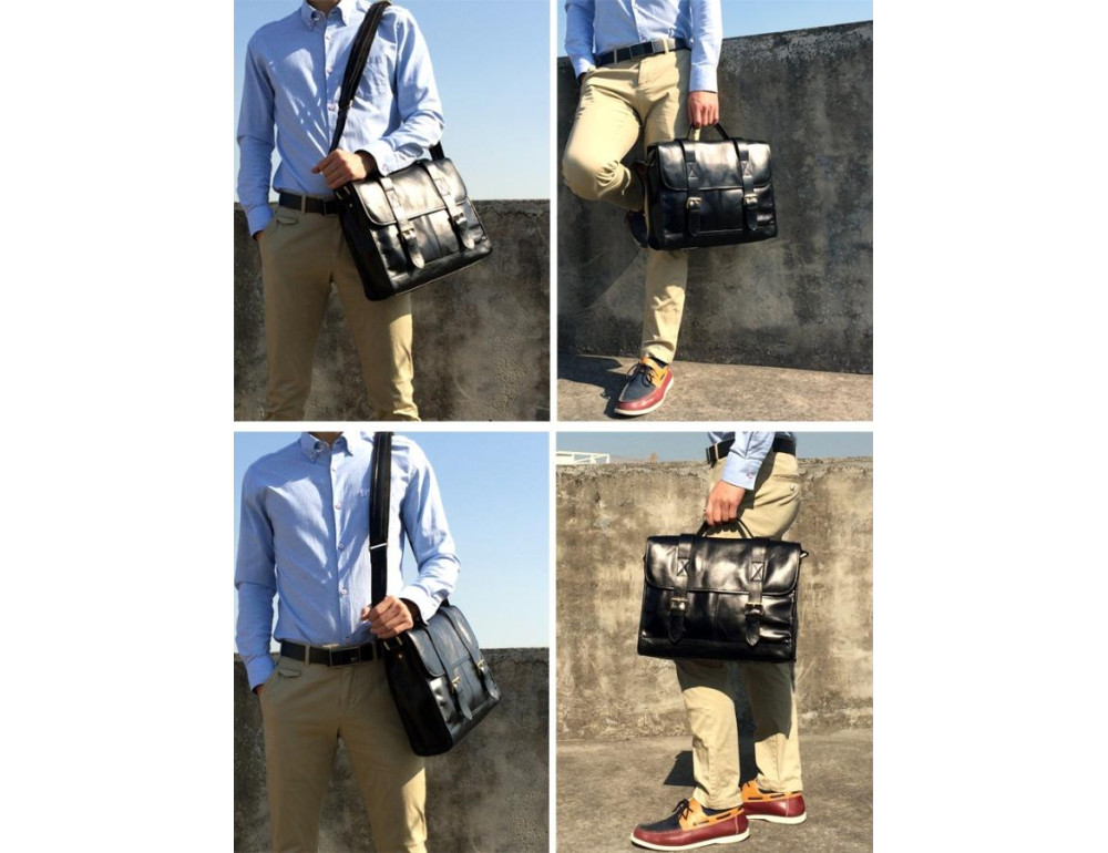 Чоловічий шкіряний портфель TIDING BAG 7101A - Фотографія № 3