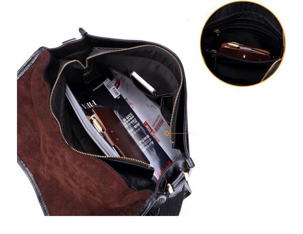 Чоловічий шкіряний портфель TIDING BAG 7101A - Фотографія № 4