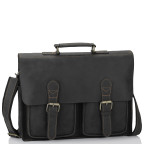 Классический мужской кожаный портфель черный Tiding Bag 7105A - Фото № 100
