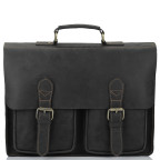 Классический мужской кожаный портфель черный Tiding Bag 7105A - Фото № 105