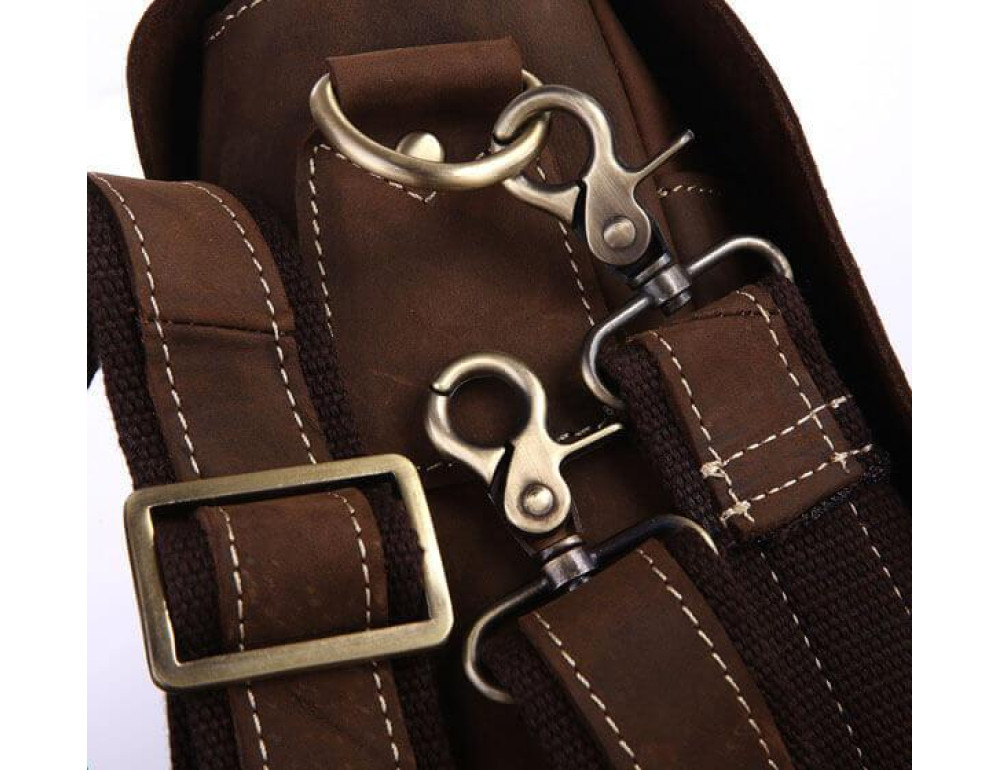 Сумка мужская кожаная через плечо для ноутбука Tiding Bag 7108R-1 - Фото № 3