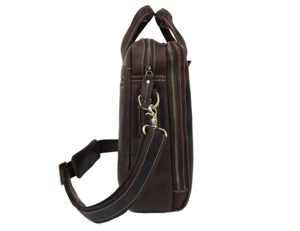 Стильная мужская сумка для документов лошадиная кожа Tiding Bag 7167R - Фото № 4