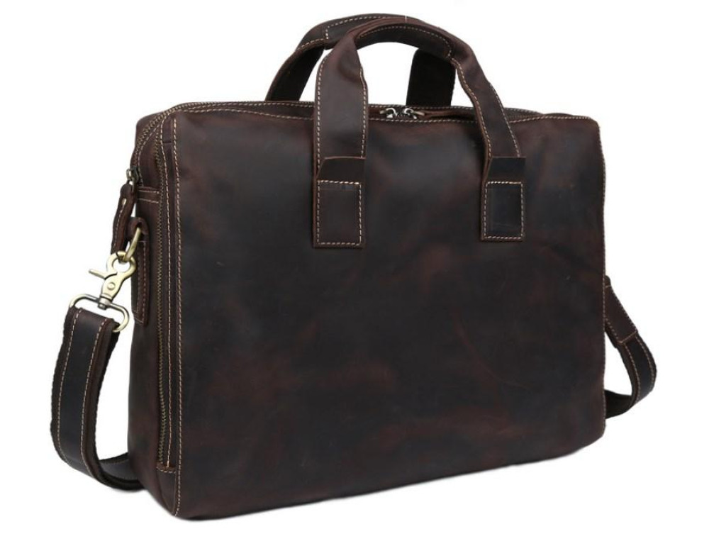 Стильная мужская сумка для документов лошадиная кожа Tiding Bag 7167R - Фото № 5