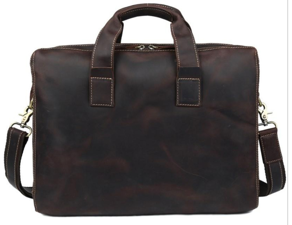 Стильная мужская сумка для документов лошадиная кожа Tiding Bag 7167R - Фото № 6