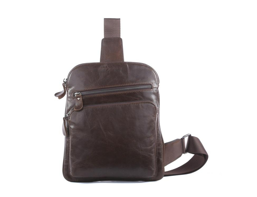 Мужской кожаный рюкзак-слинг на одно плечо Tiding Bag 7195C - Фото № 6