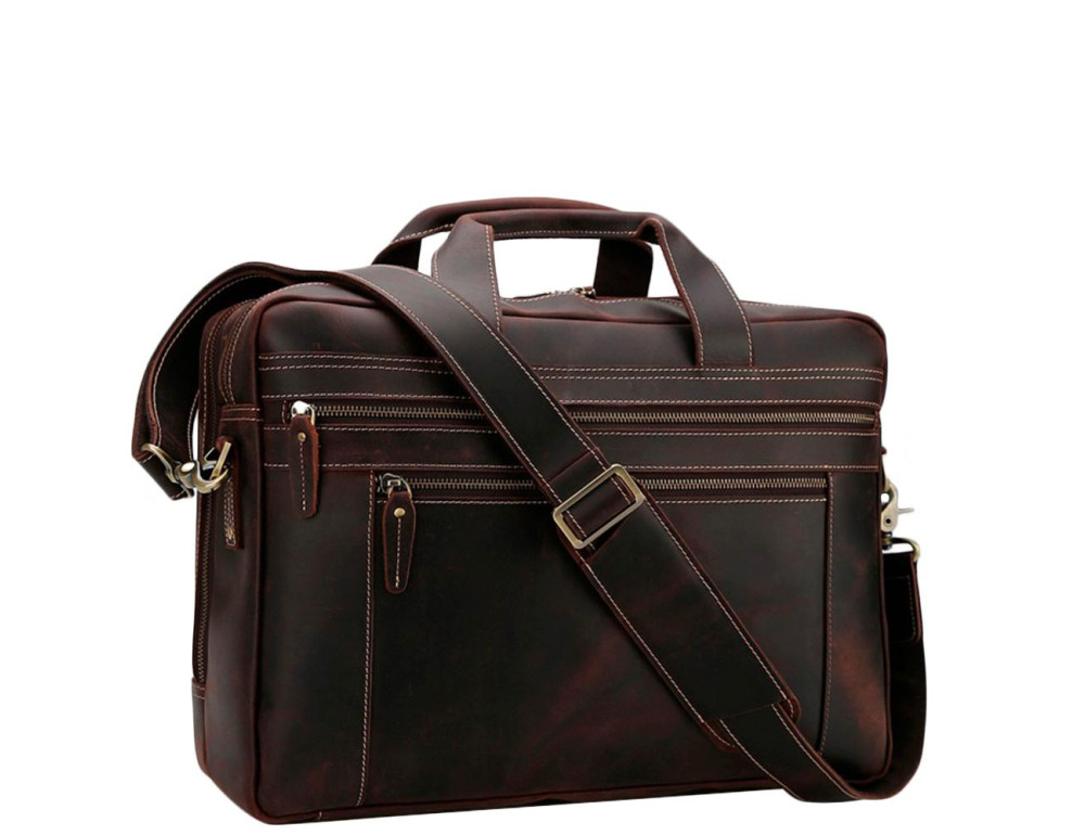 Вместительная мужская кожаная сумка с отделом для ноутбука 17 Tiding Bag 7319R - Фото № 1 Вместительная мужская кожаная сумка с отделом для ноутбука 17 Tiding Bag 7319R - Фото № 1