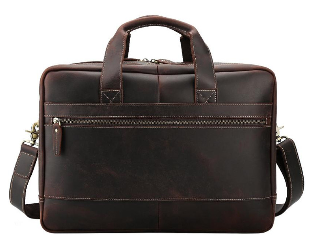 Вместительная мужская кожаная сумка с отделом для ноутбука 17 Tiding Bag 7319R - Фото № 8