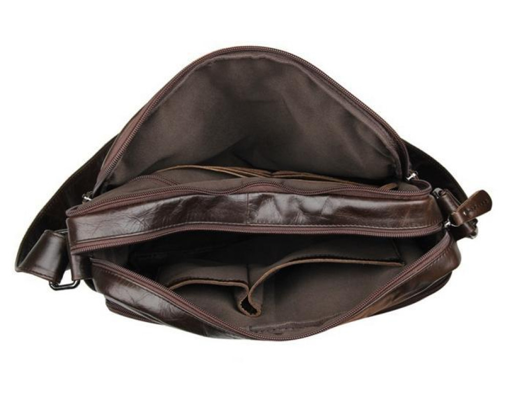 Чоловічий месенджер натуральна шкіра три відділи TIDING BAG 7332C - Фотографія № 2