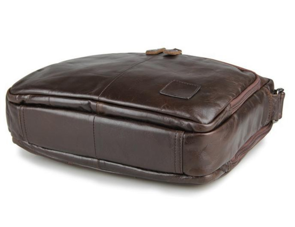 Чоловічий месенджер натуральна шкіра три відділи TIDING BAG 7332C - Фотографія № 11