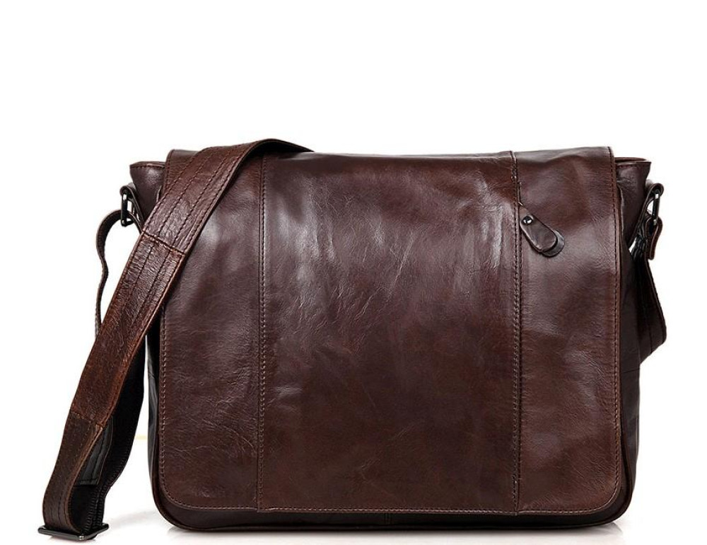 Стильна чоловіча шкіряна сумка через плече із клапаном Tiding Bag 7338C - Фотографія № 9