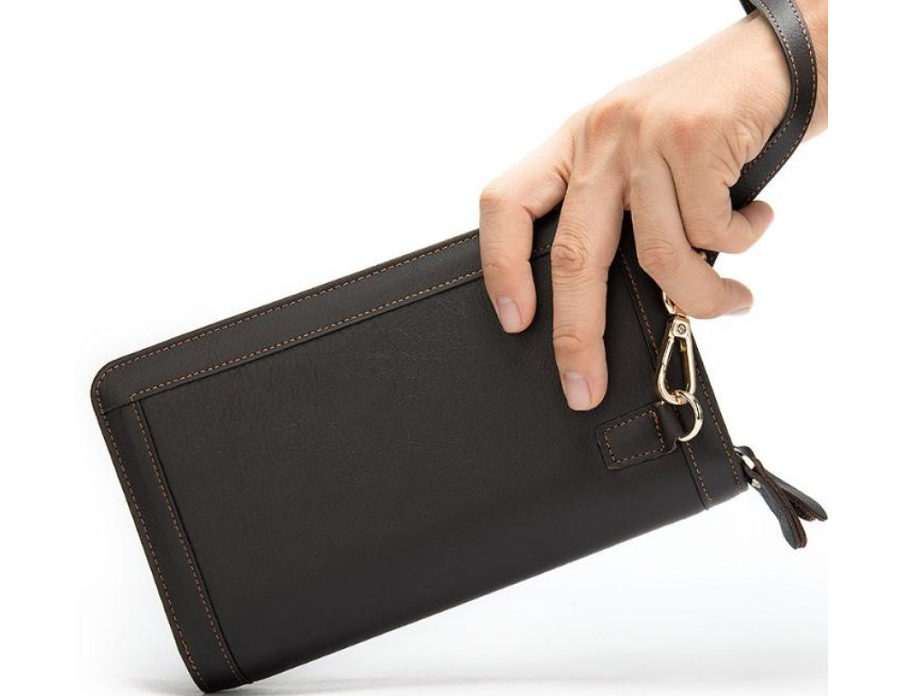 Клатч коричневый Tiding Bag 8023C - Фото № 3