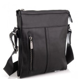 Вместительная кожаная сумка через плечо Tiding Bag 80261A черная