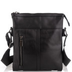 Вместительная кожаная сумка через плечо Tiding Bag 80261A черная - Фото № 104