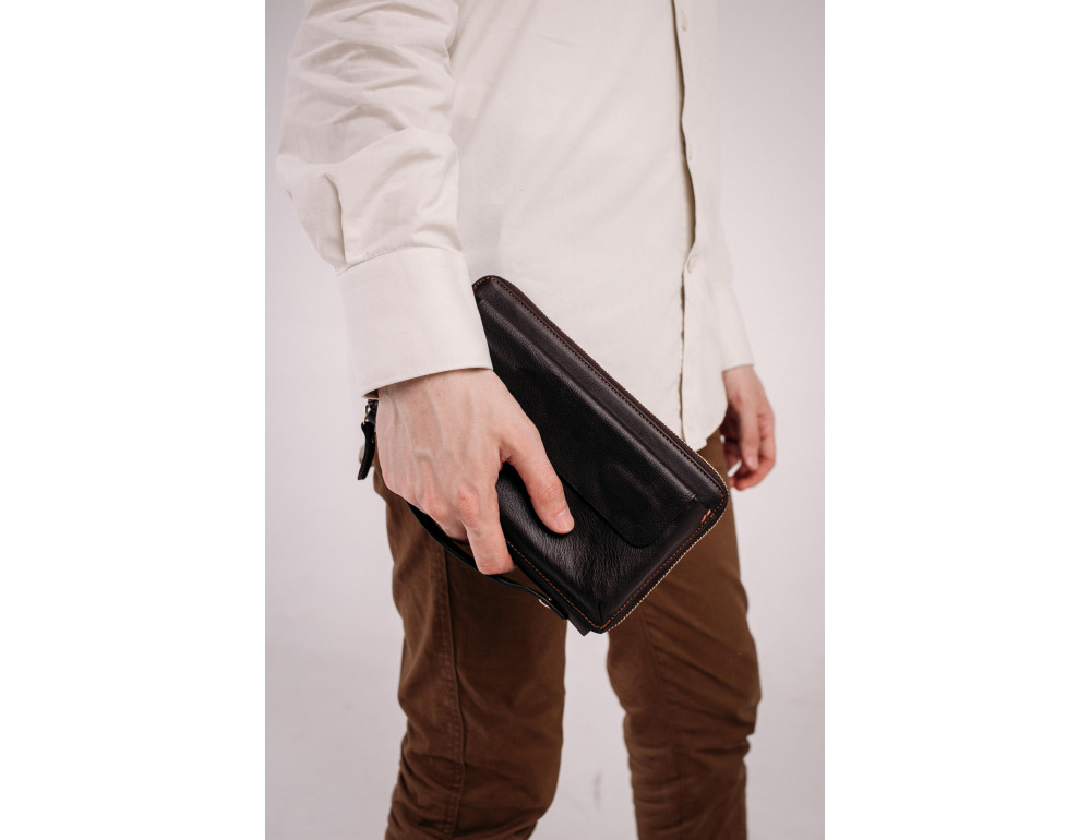 Клатч коричневый Tiding Bag 8039C - Фото № 9