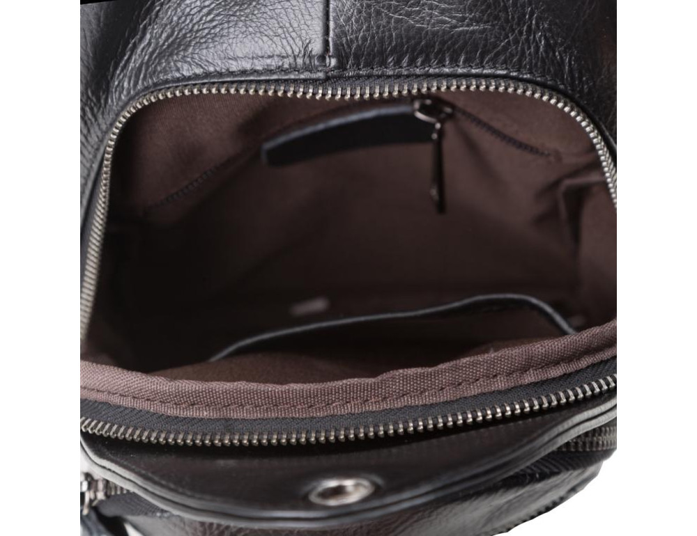 Сумка на грудь мужская кожаная Tiding Bag 8509A - Фото № 6