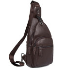 Мужская кожаная сумка-слинг через плечо Tiding Bag 8509C - Фото № 100