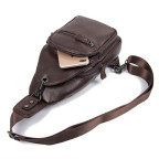 Мужская кожаная сумка-слинг через плечо Tiding Bag 8509C - Фото № 102
