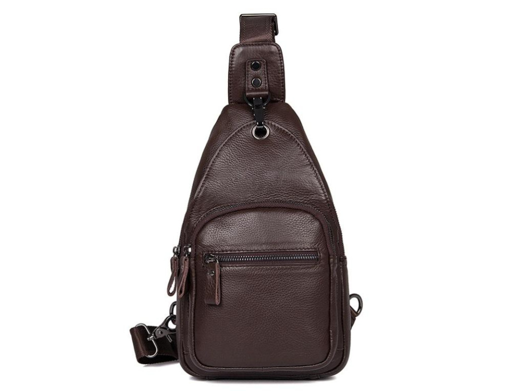 Мужская кожаная сумка-слинг через плечо Tiding Bag 8509C - Фото № 5