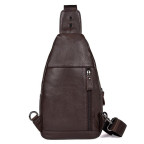 Мужская кожаная сумка-слинг через плечо Tiding Bag 8509C - Фото № 105