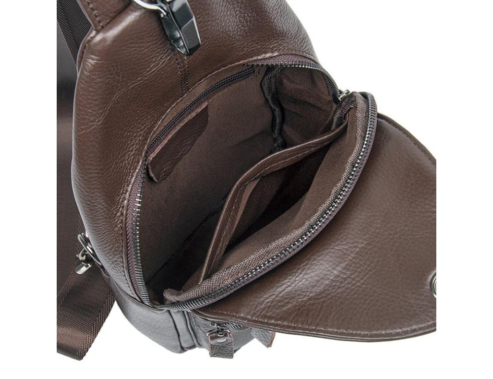 Мужская кожаная сумка-слинг через плечо Tiding Bag 8509C - Фото № 7