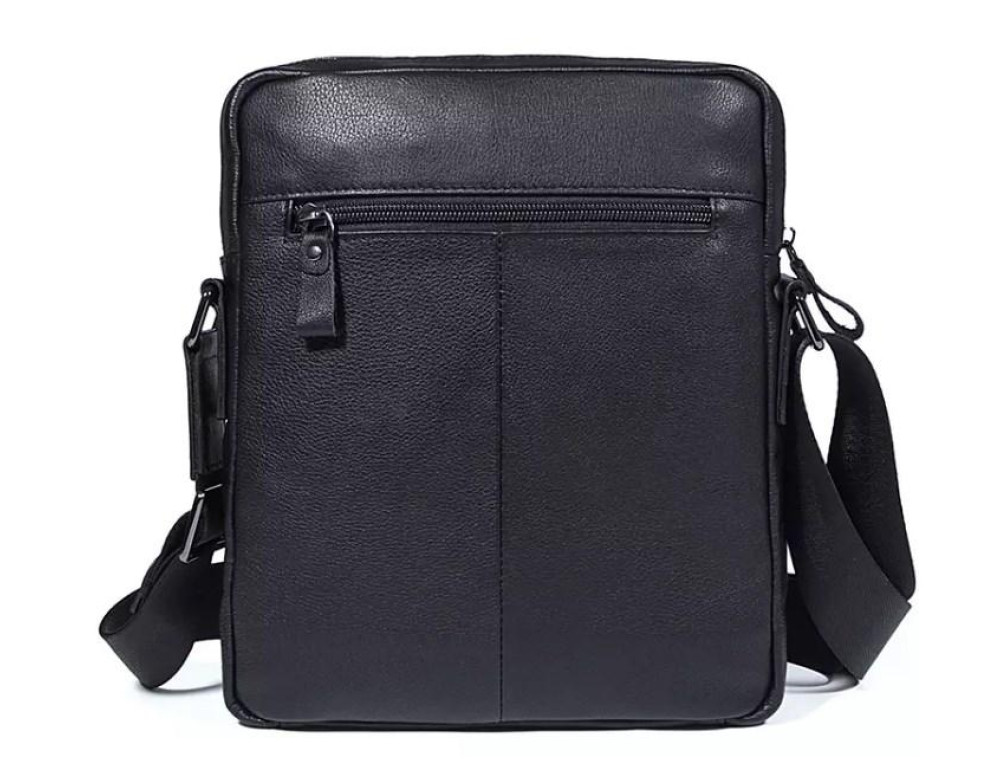 Сумка мужская кожаная через плечо черная Tiding Bag 8716A - Фото № 6