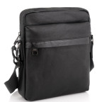 Классическая мужская кожаная сумка через плечо черная Tiding Bag 8721A - Фото № 100