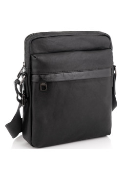 Классическая мужская кожаная сумка через плечо черная Tiding Bag 8721A