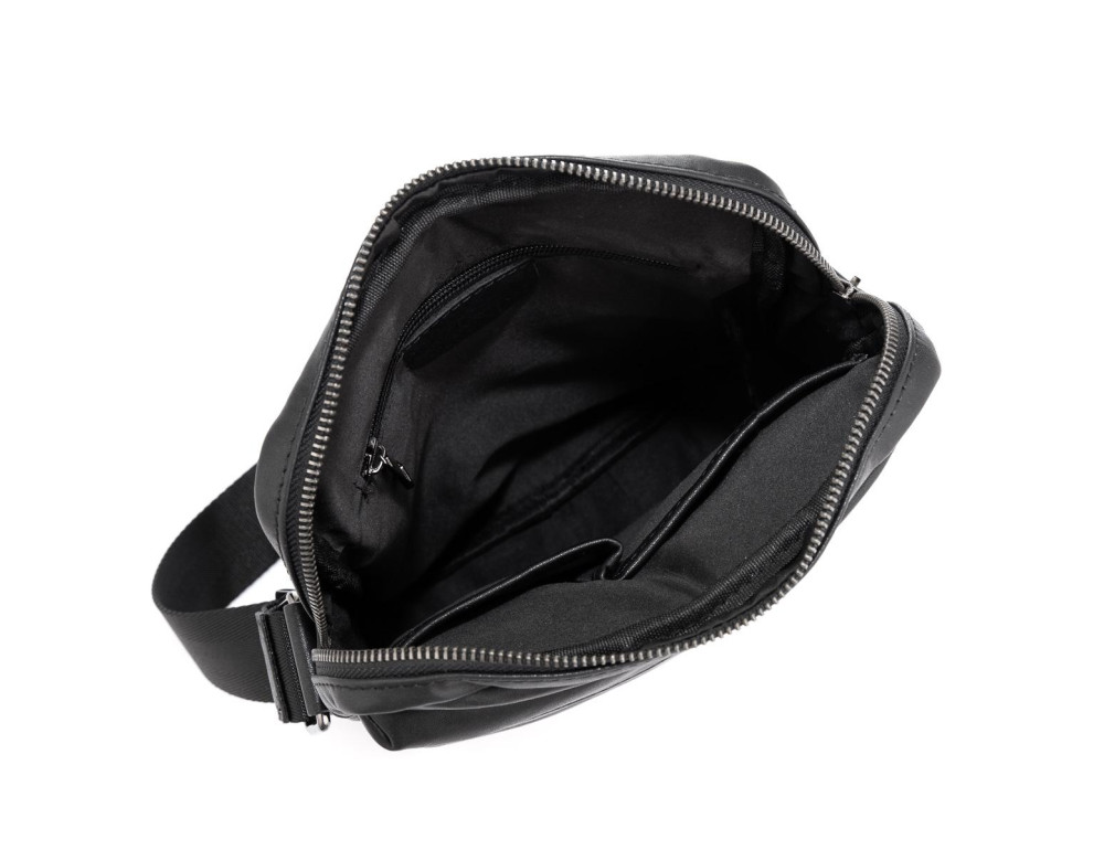 Классическая мужская кожаная сумка через плечо черная Tiding Bag 8721A - Фото № 3