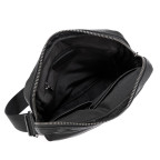 Классическая мужская кожаная сумка через плечо черная Tiding Bag 8721A - Фото № 102
