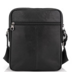 Классическая мужская кожаная сумка через плечо черная Tiding Bag 8721A - Фото № 103