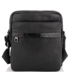 Классическая мужская кожаная сумка через плечо черная Tiding Bag 8721A - Фото № 104
