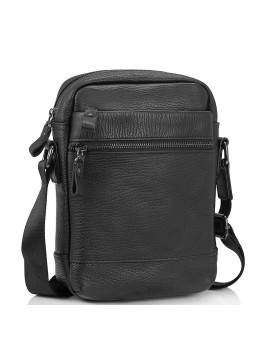 Сумка через плечо черная кожаная Tiding Bag 8836-1A