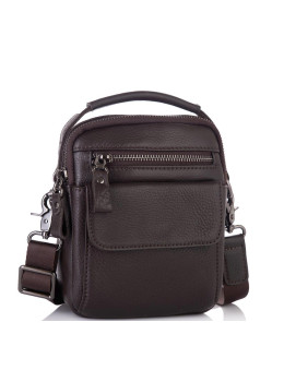 Сумка-барсетка мужская кожаная коричневая Tiding Bag 8852C