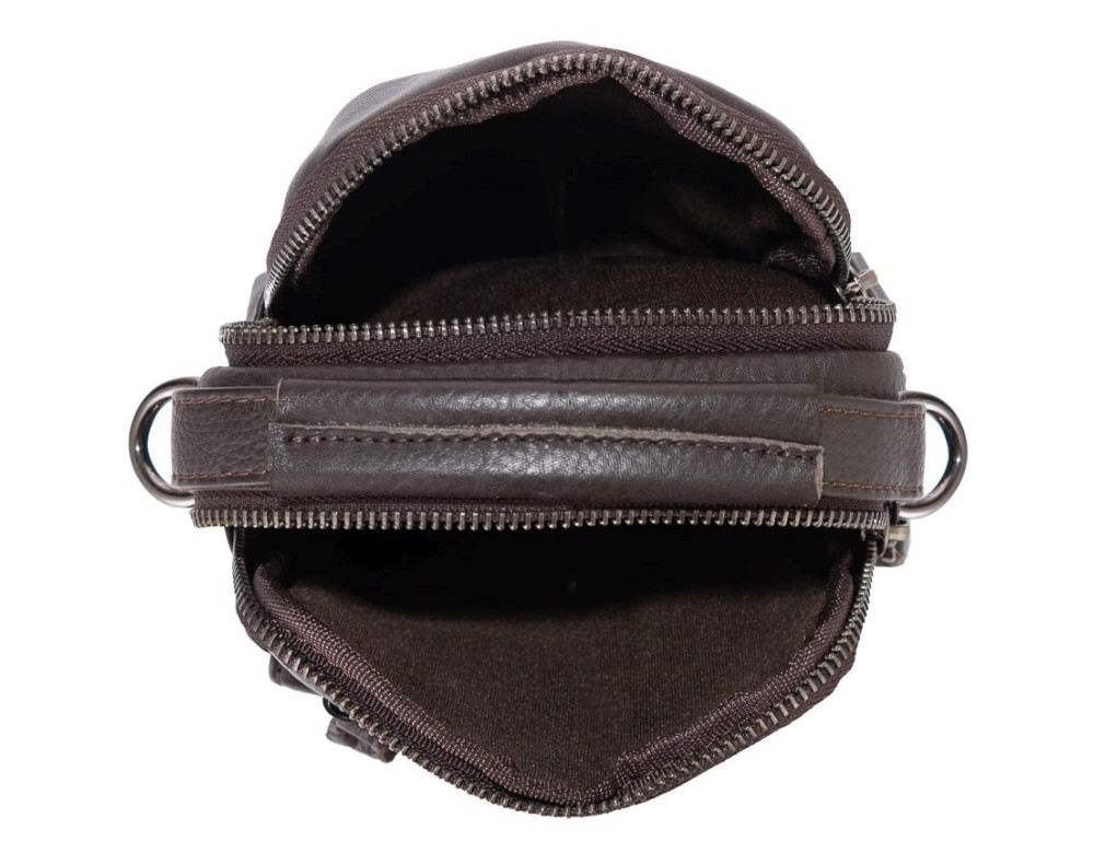 Сумка-барсетка мужская кожаная коричневая Tiding Bag 8852C - Фото № 2