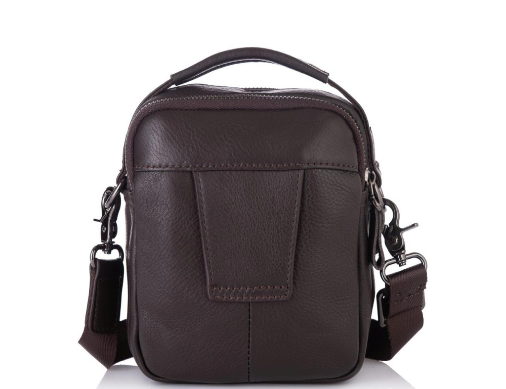 Сумка-барсетка мужская кожаная коричневая Tiding Bag 8852C - Фото № 3
