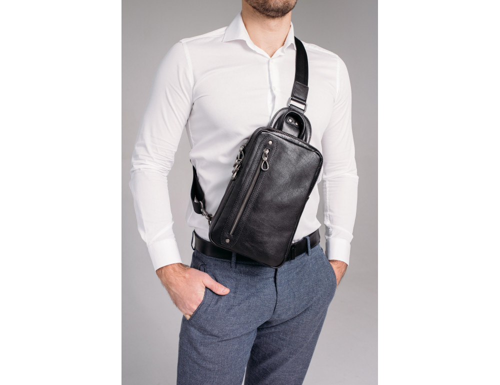 Сумка-слінг чоловіча шкіряна Tiding Bag 9801A - Фотографія № 7
