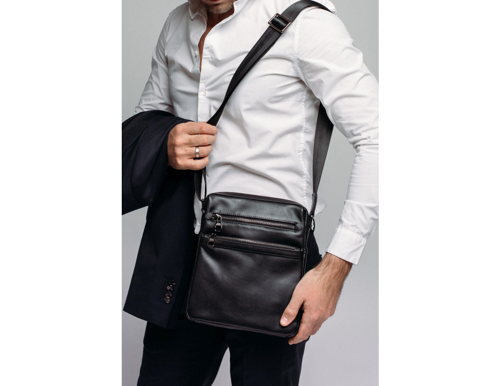 Сумка на плечо мужская кожаная Tiding Bag 9830A - Фото № 6