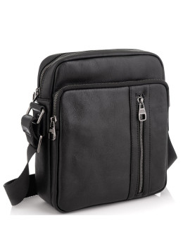 Мессенджер через плечо мужской кожаный черный Tiding Bag 9836A