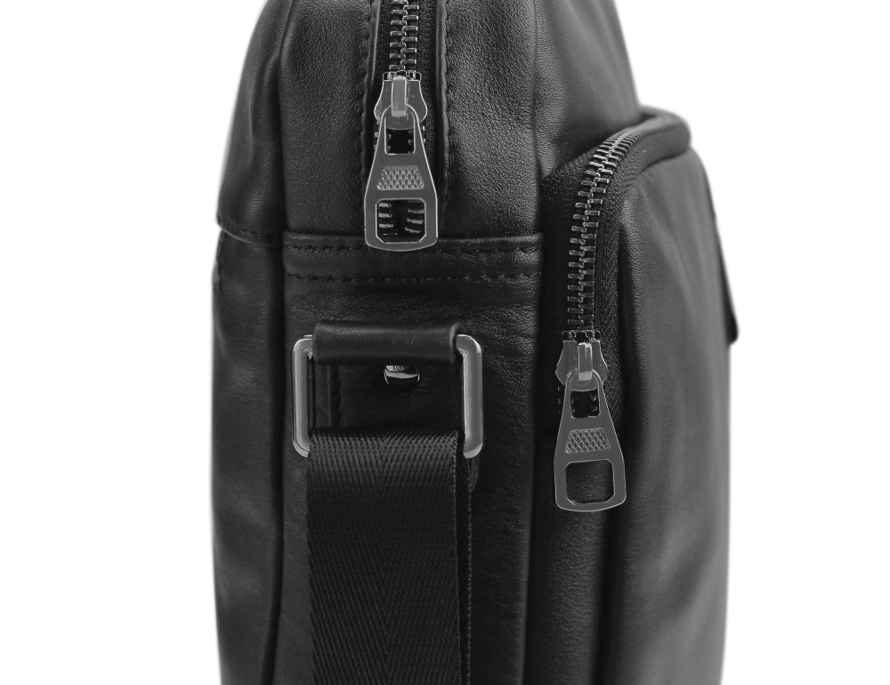 Мессенджер через плечо мужской кожаный черный Tiding Bag 9836A - Фотографія № 2