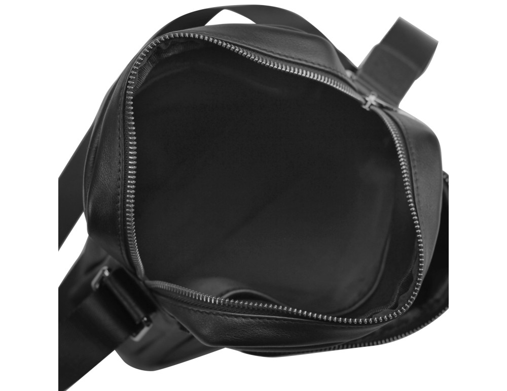 Мессенджер через плечо мужской кожаный черный Tiding Bag 9836A - Фотографія № 3