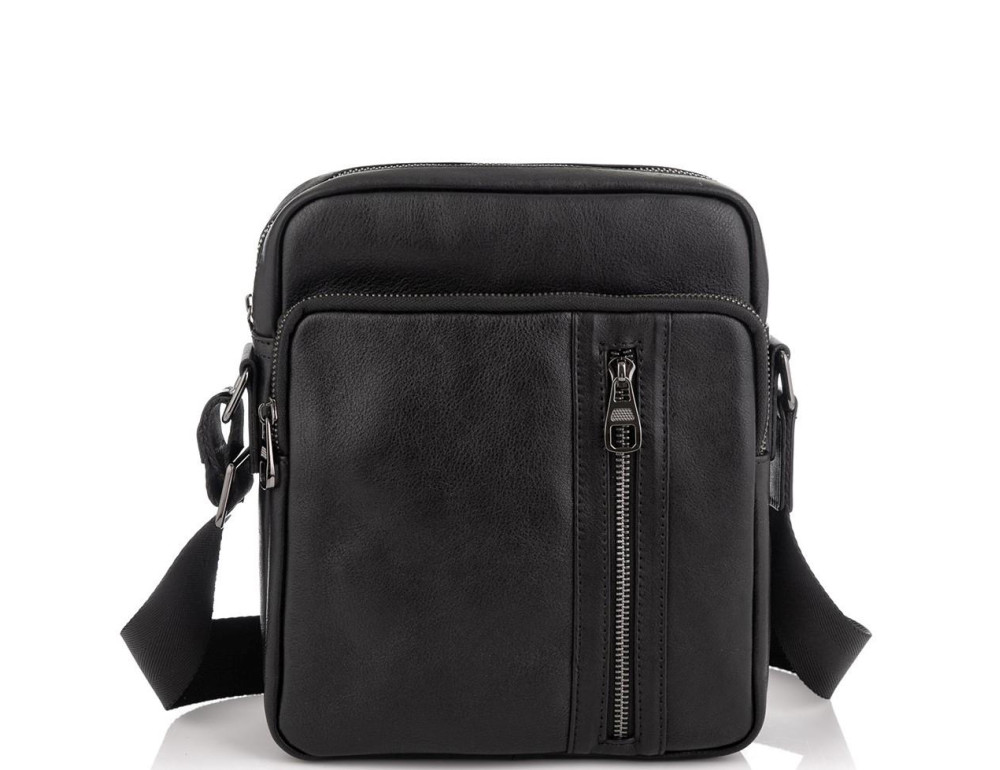 Мессенджер через плечо мужской кожаный черный Tiding Bag 9836A - Фотографія № 5