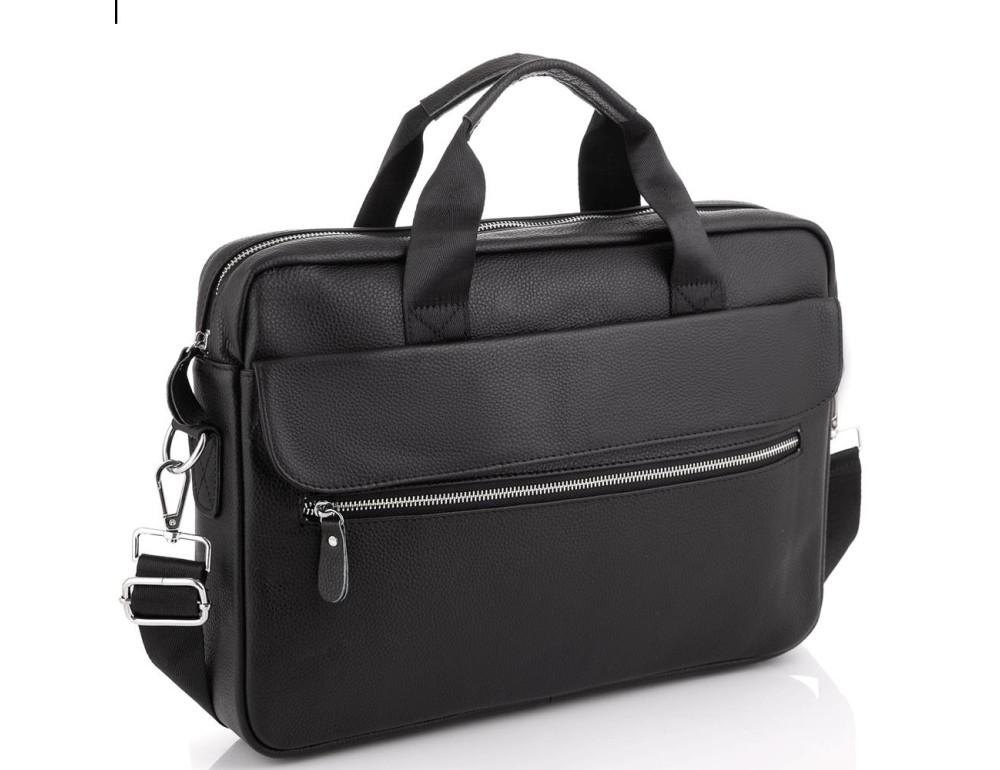 Сумка для ноутбука кожаная мужская черная Tiding Bag A25-1127A - Фото № 1 Сумка для ноутбука кожаная мужская черная Tiding Bag A25-1127A - Фото № 1