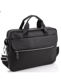 Сумка для ноутбука кожаная мужская черная Tiding Bag A25-1127A