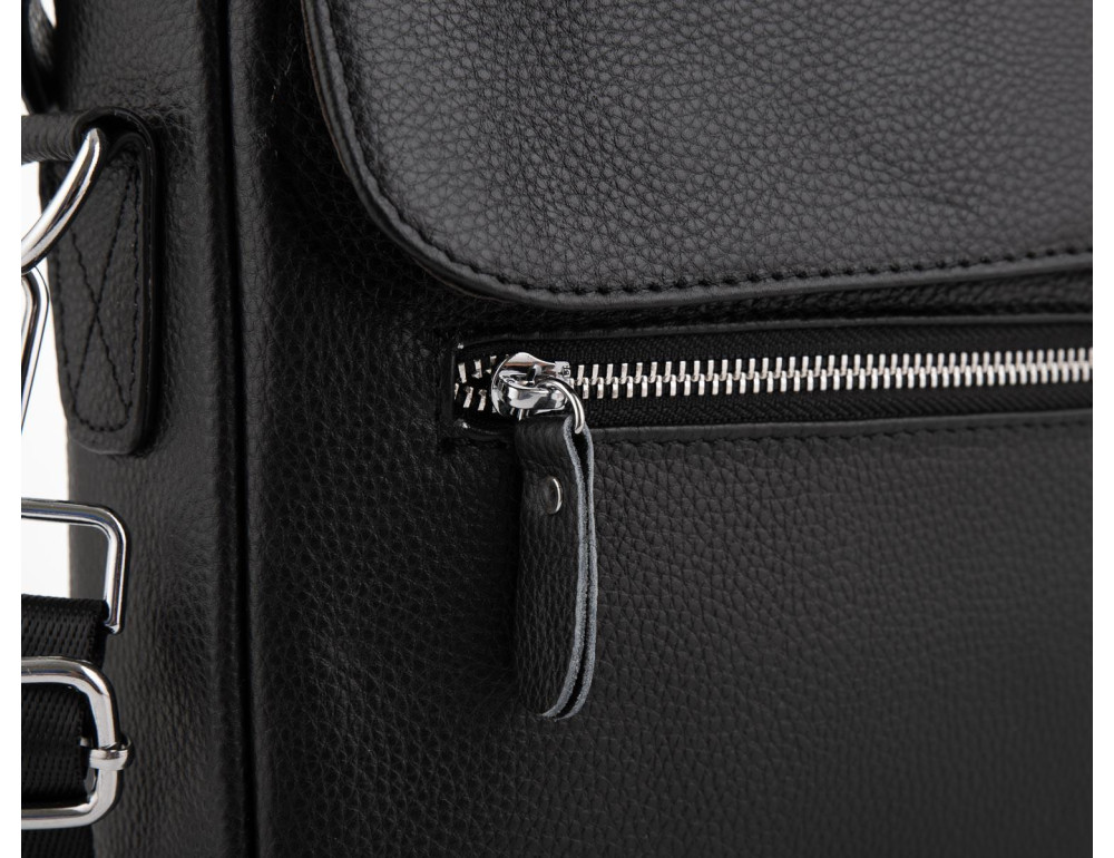 Сумка для ноутбука кожаная мужская черная Tiding Bag A25-1127A - Фото № 2