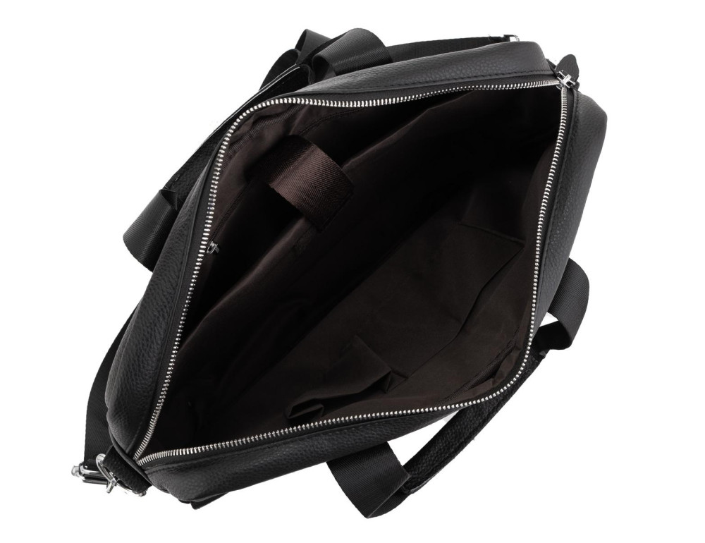 Сумка для ноутбука кожаная мужская черная Tiding Bag A25-1127A - Фото № 3