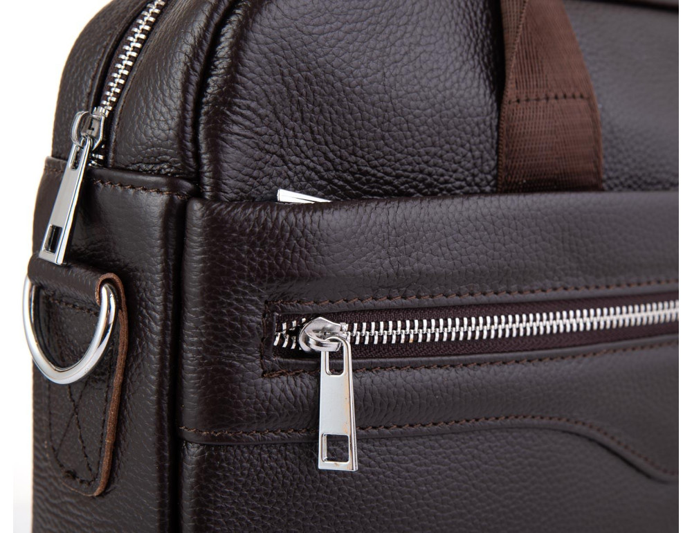 Шкіряна сумка для ноутбука коричнева Tiding Bag A25-1128C - Фотографія № 2