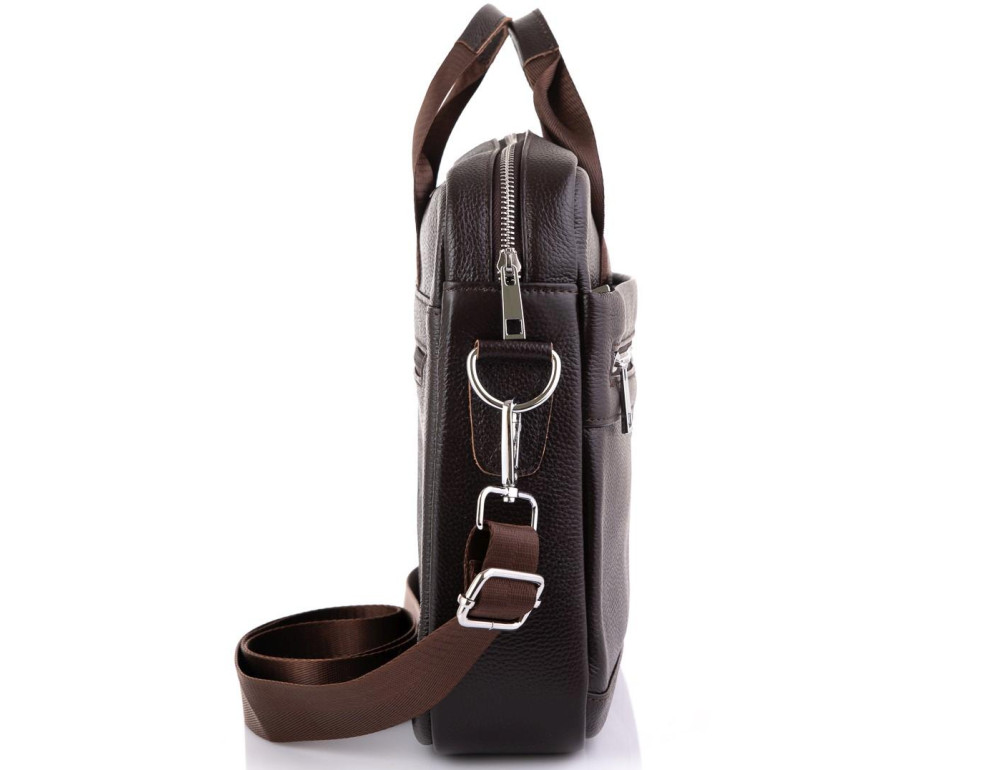 Шкіряна сумка для ноутбука коричнева Tiding Bag A25-1128C - Фотографія № 4