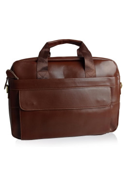 Уцінка! Ділова шкіряна сумка для документів та ноутбука коричнева Tiding Bag A25-1131C-5